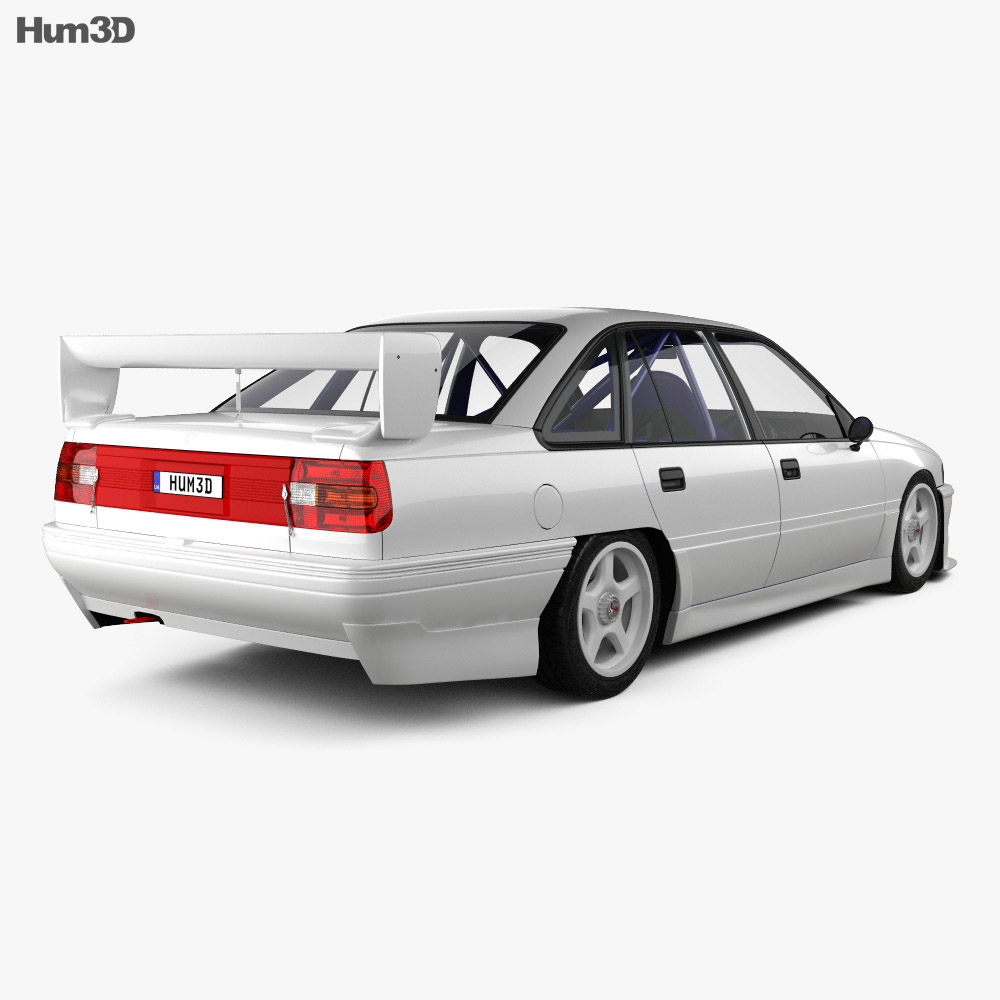 Holden Commodore Touring Car HQインテリアと 1993 3Dモデル 後ろ姿
