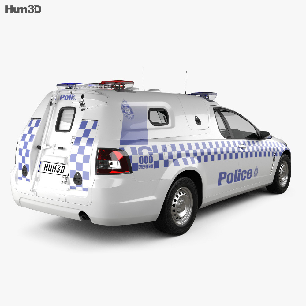 Holden Commodore ute Evoke Police 2013 3d model back view