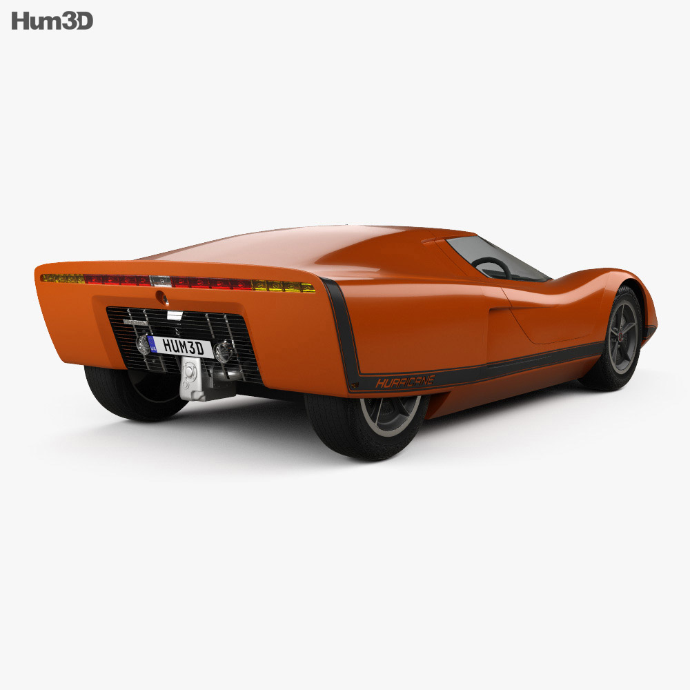 Holden Hurricane 1969 3D模型 后视图