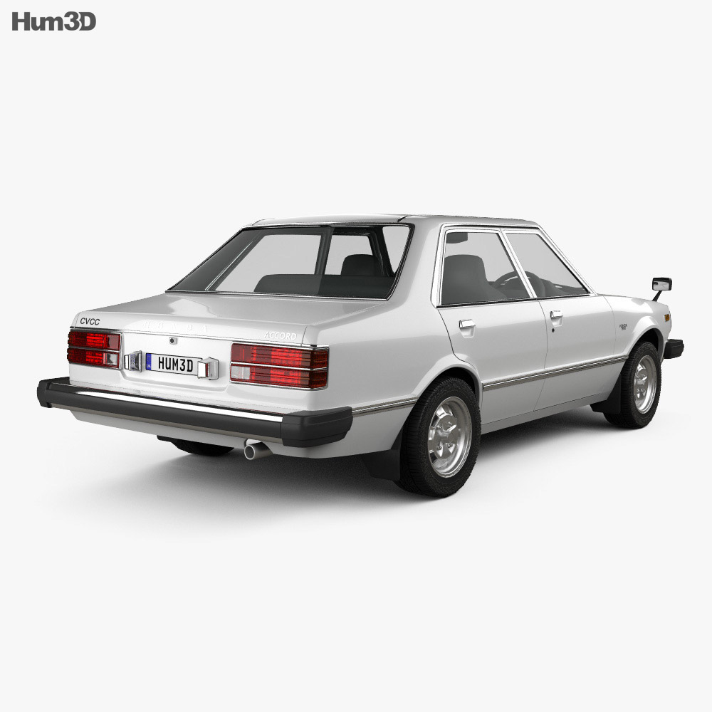 Honda Accord Sedán 1977 Modelo 3D vista trasera