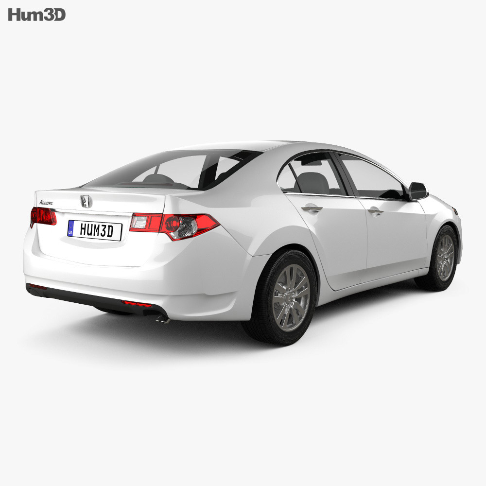 Honda Accord 轿车 2011 3D模型 后视图