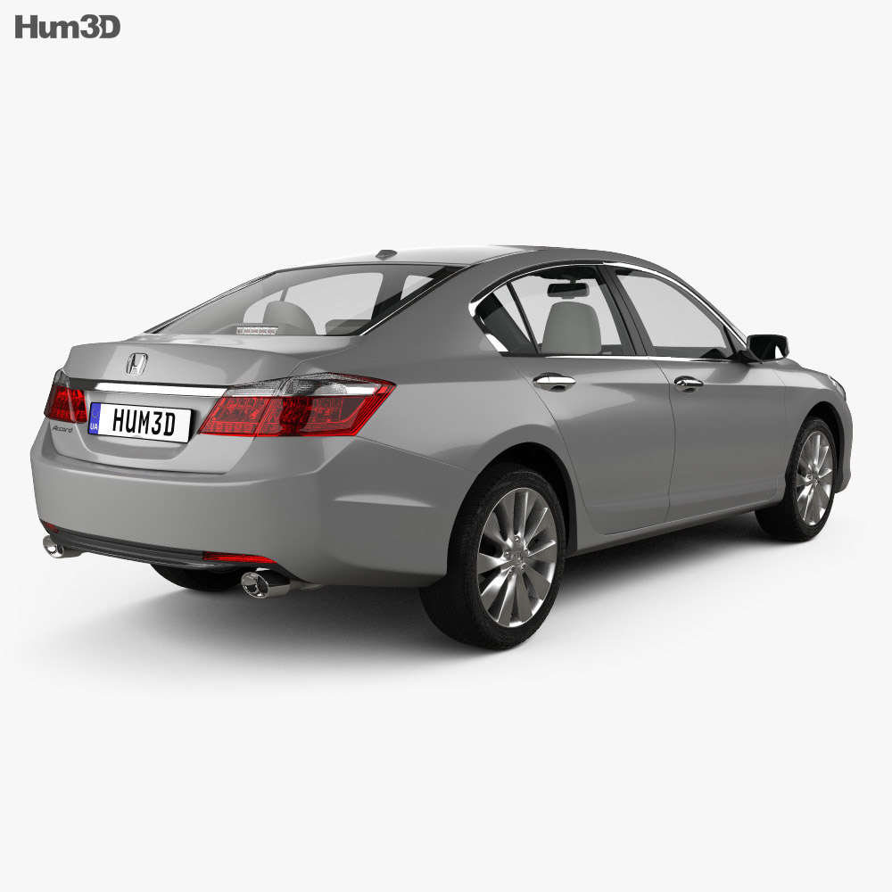 Honda Accord (Inspire) with HQ interior 2016 3d model back view