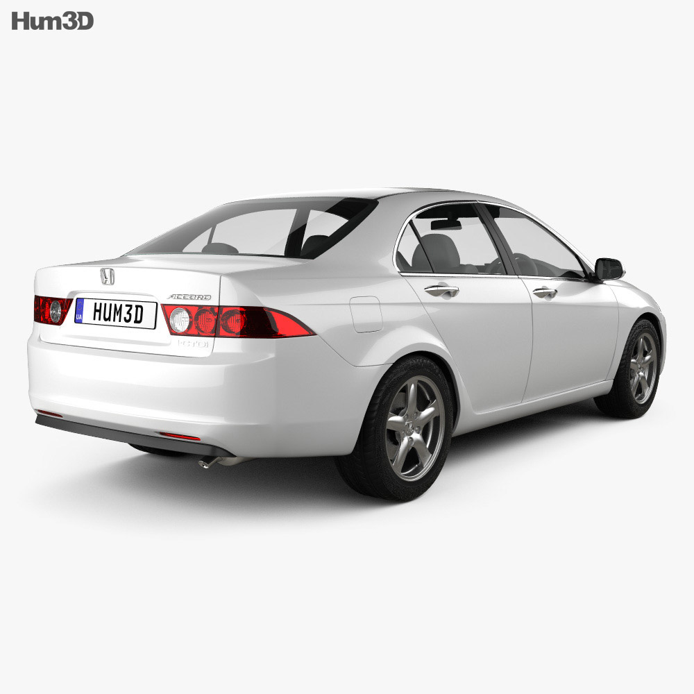 Honda Accord 轿车 2003 3D模型 后视图