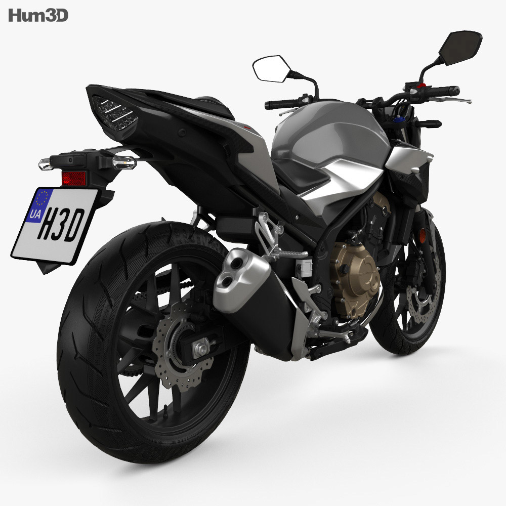 Honda CB500F 2019 Modelo 3d vista traseira