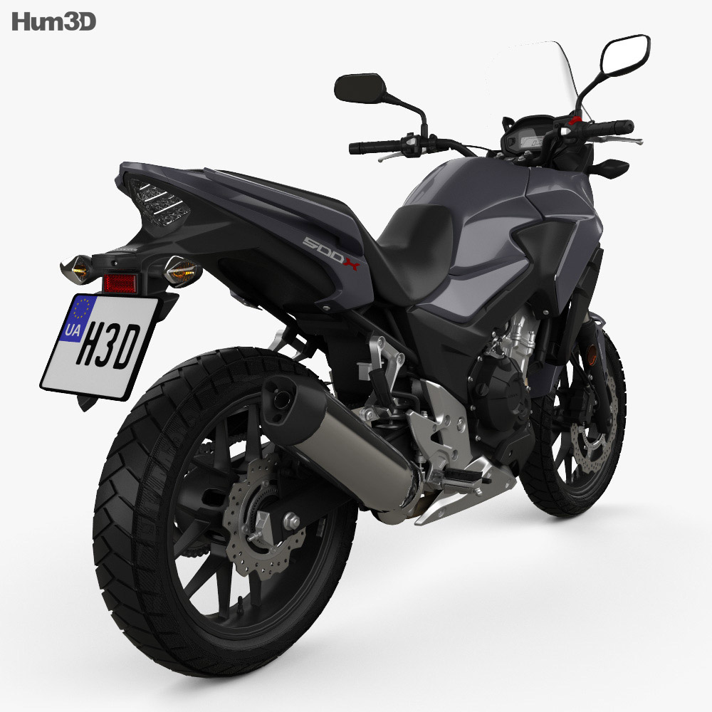 Honda CB500X 2018 3D模型 后视图