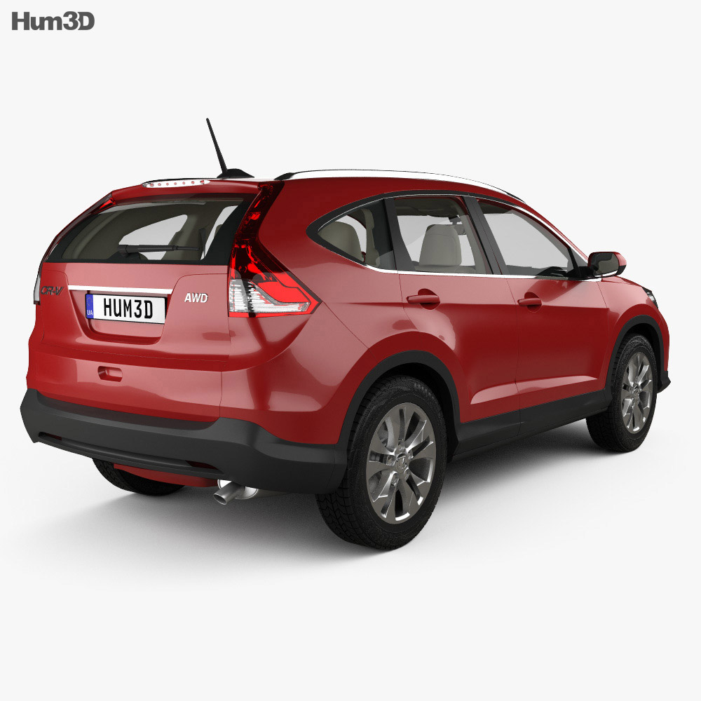 Honda CR-V EU with HQ interior 2015 3d model back view
