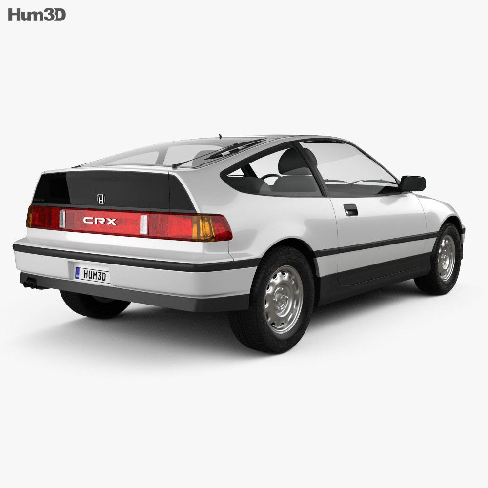 Honda Civic CRX 1991 3d model back view