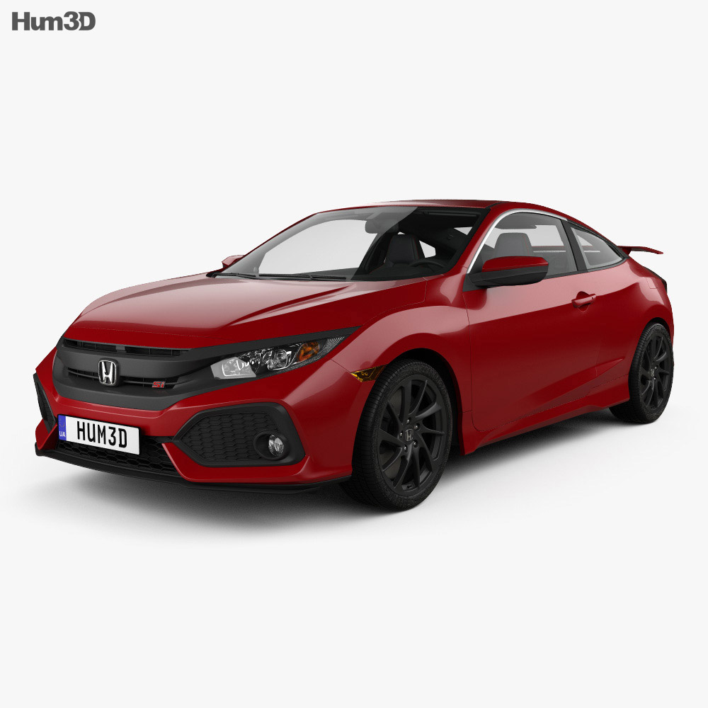 Honda Civic Si クーペ HQインテリアと 2016 3Dモデル