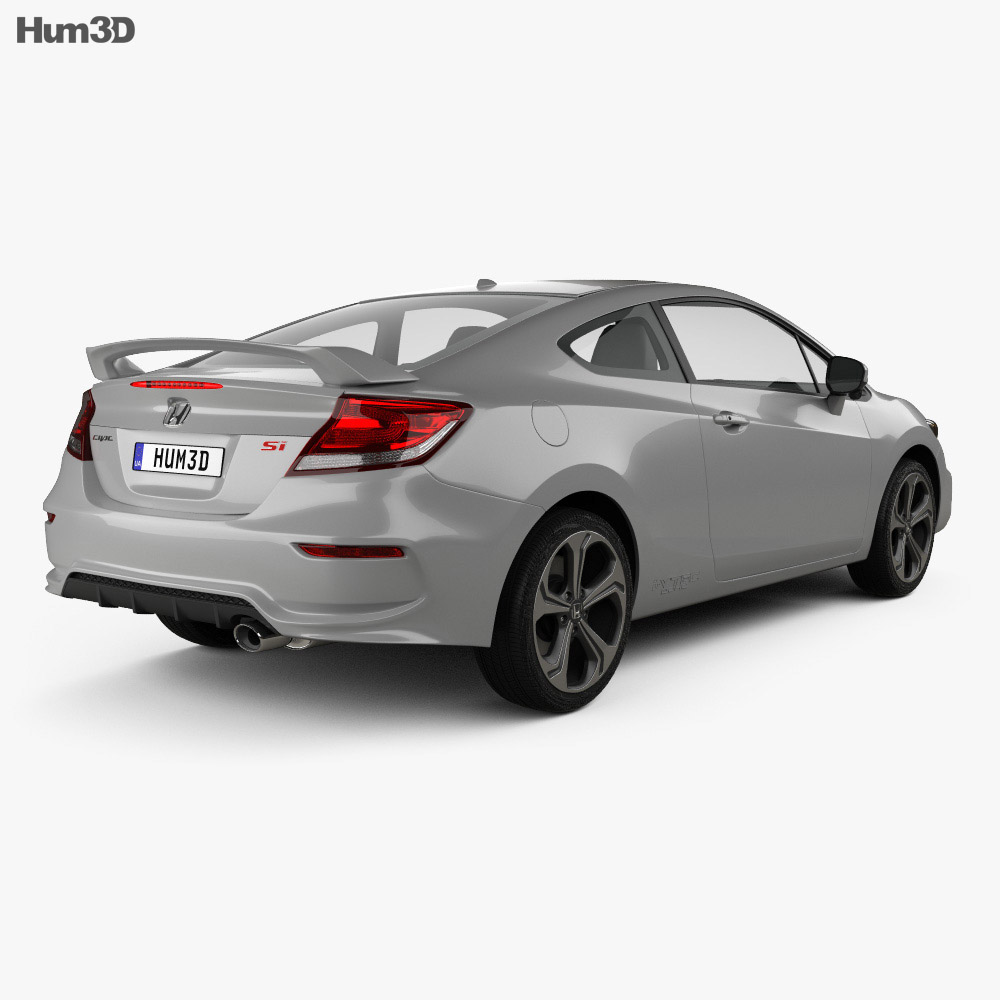 Honda Civic coupe Si 2017 3d model back view