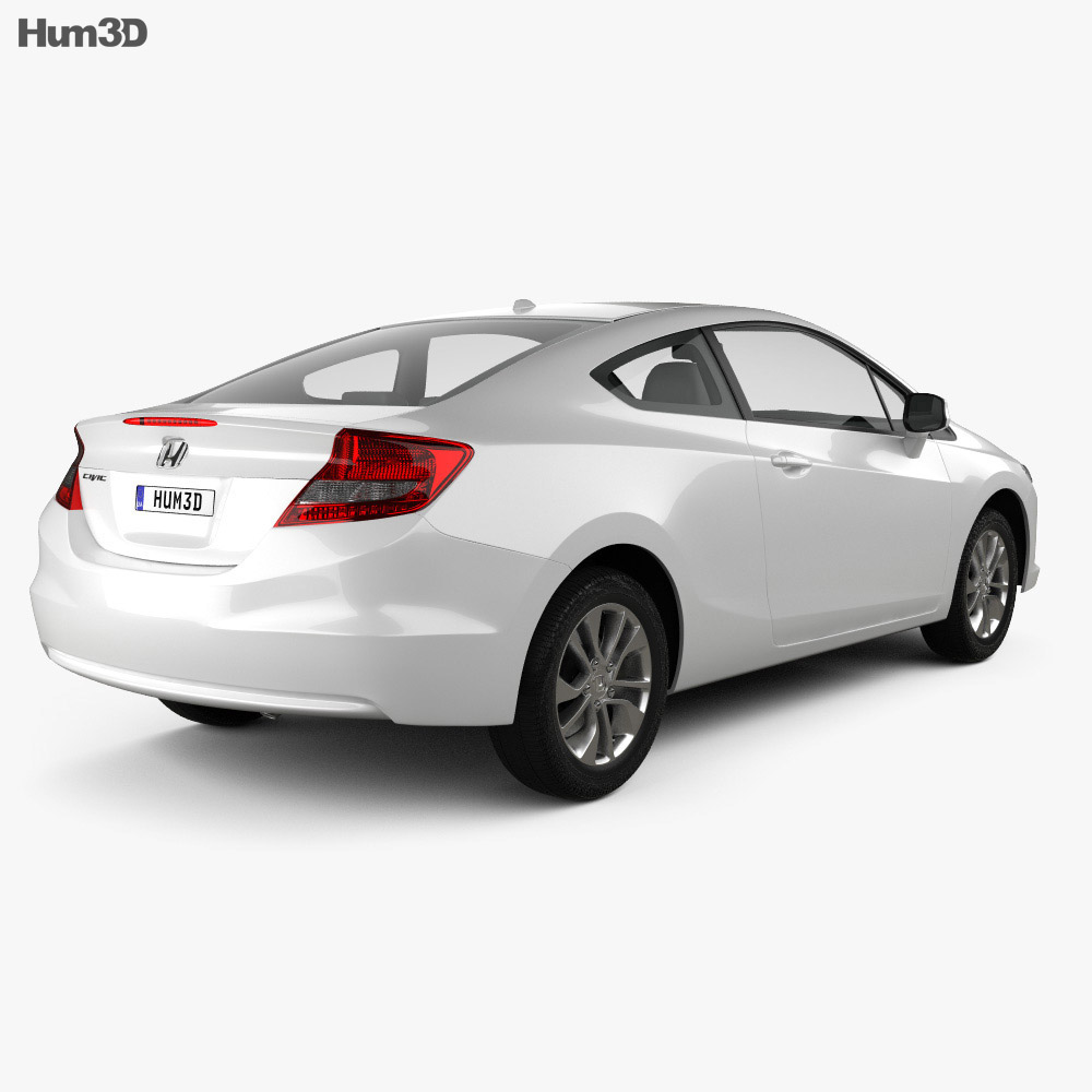 Honda Civic coupe 2015 3d model back view