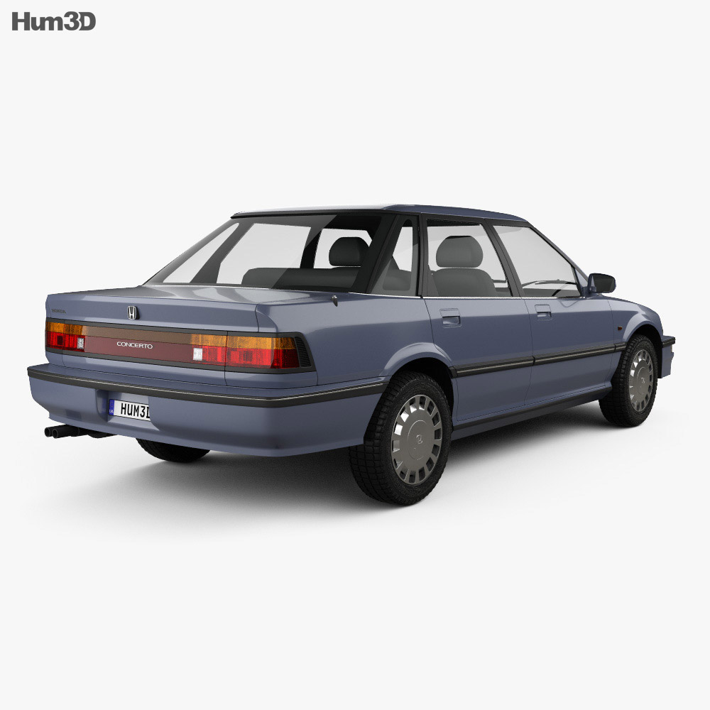 Honda Concerto (MA) 轿车 1988 3D模型 后视图