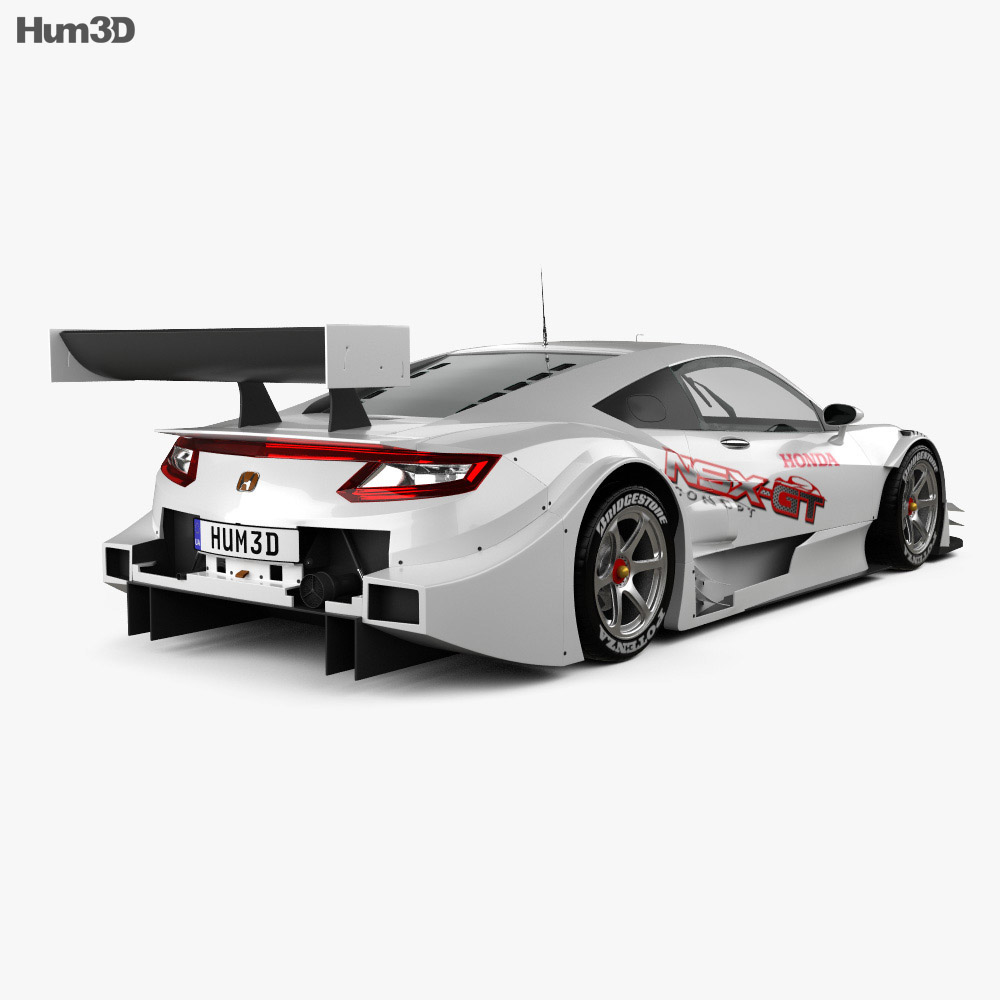Honda NSX GT 2014 3d model back view