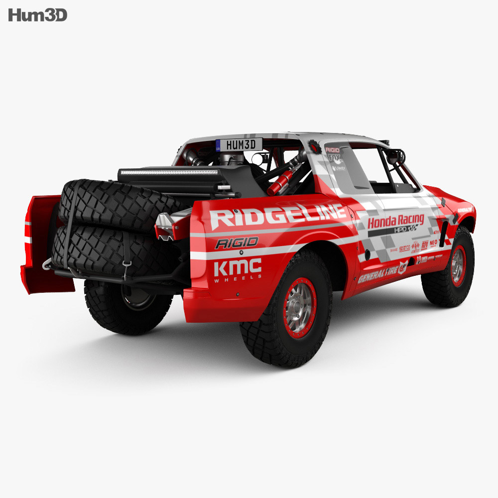 Honda Ridgeline Baja Race Truck 2020 3D模型 后视图