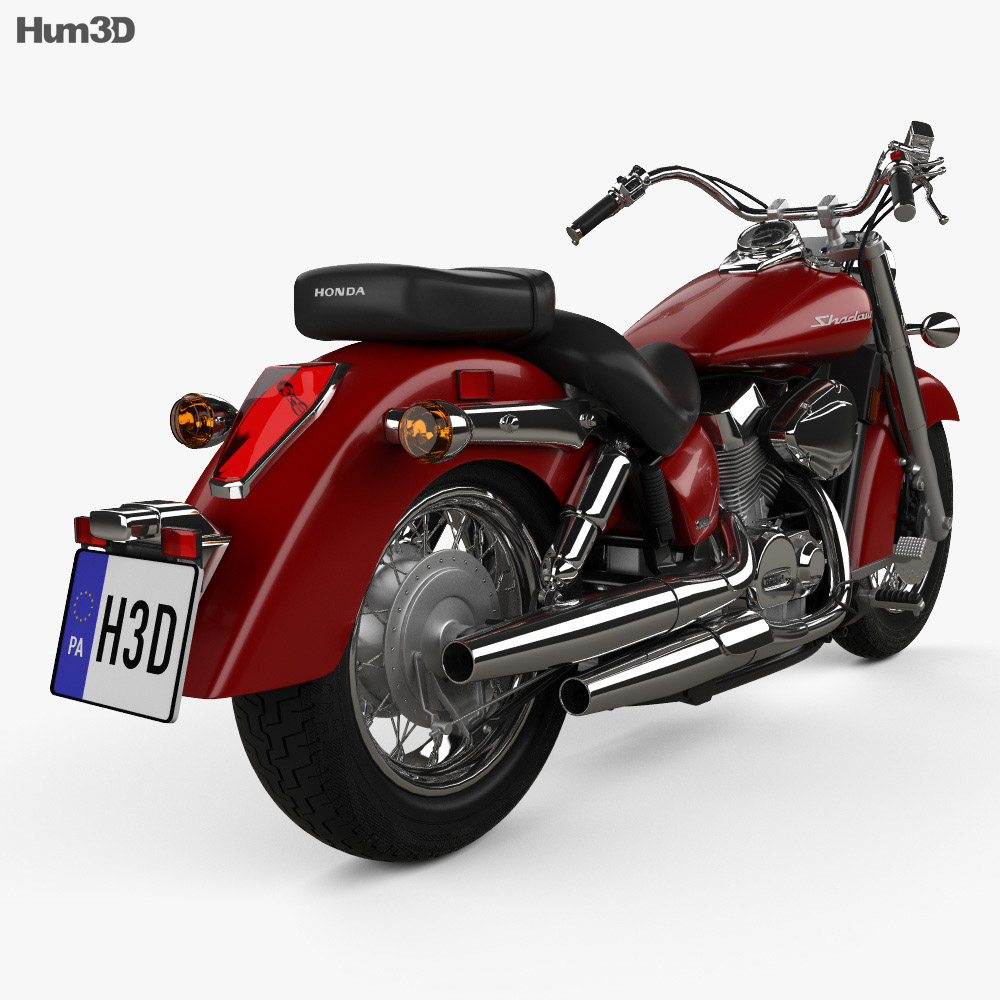 Honda Shadow Aero 750 2013 3D模型 后视图