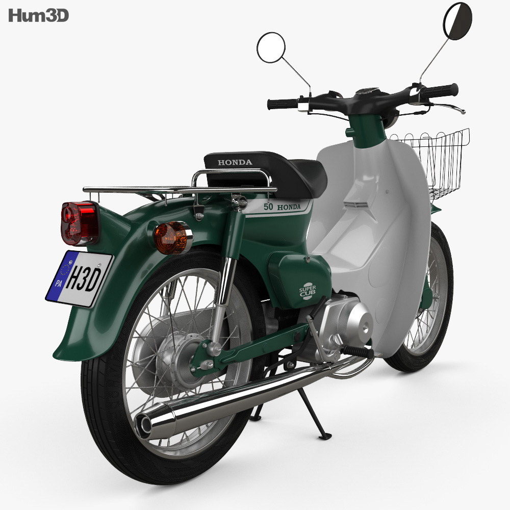 Honda Super-Cub 1971 3D模型 后视图
