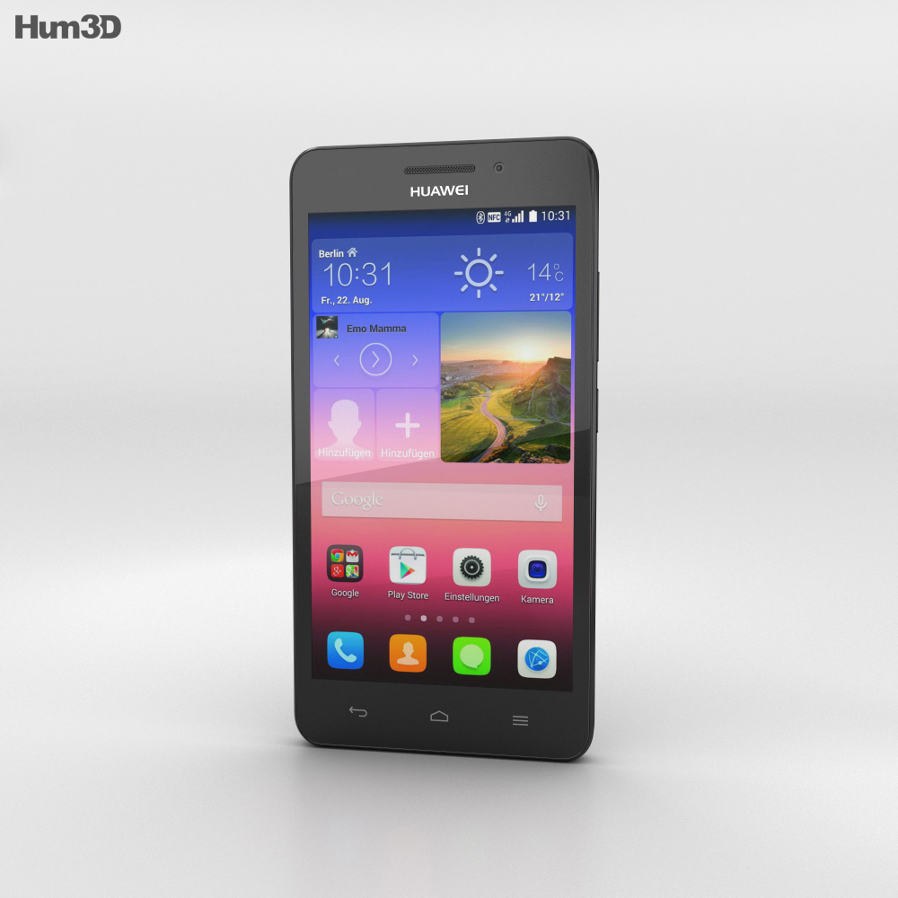 Huawei Ascend G620S Schwarz 3D-Modell