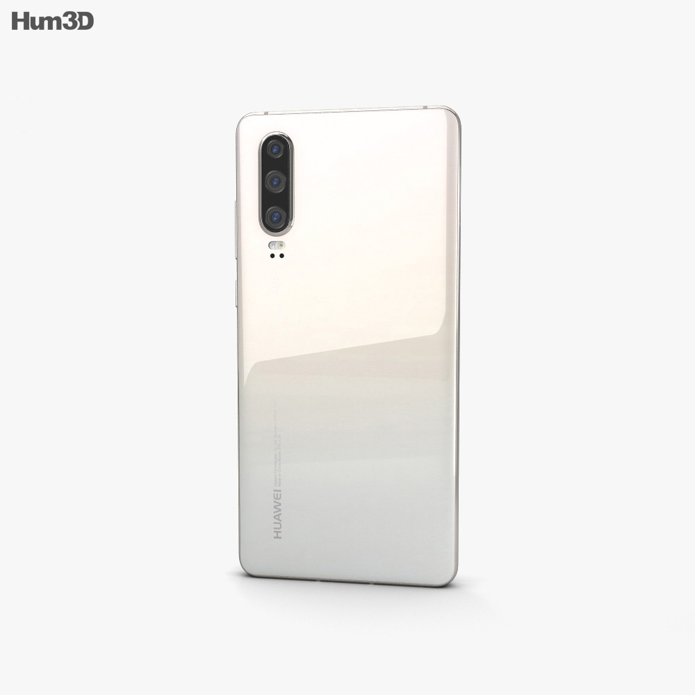  Huawei  P30 Pearl White  3D model Electronics on Hum3D