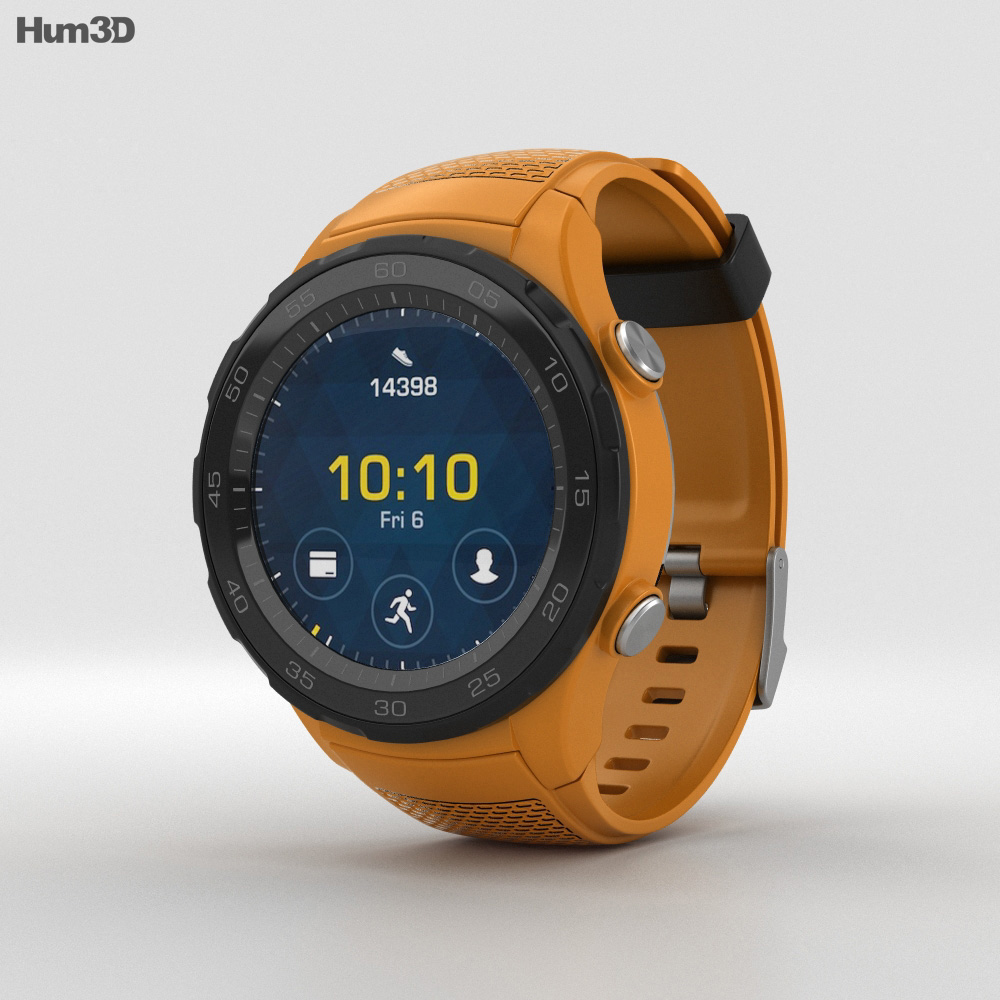 Huawei Watch 2 Dynamic Orange 3Dモデル