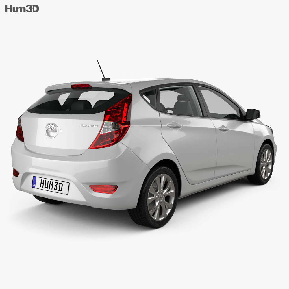 Hyundai Accent (RB) with HQ interior 2016 3d model back view