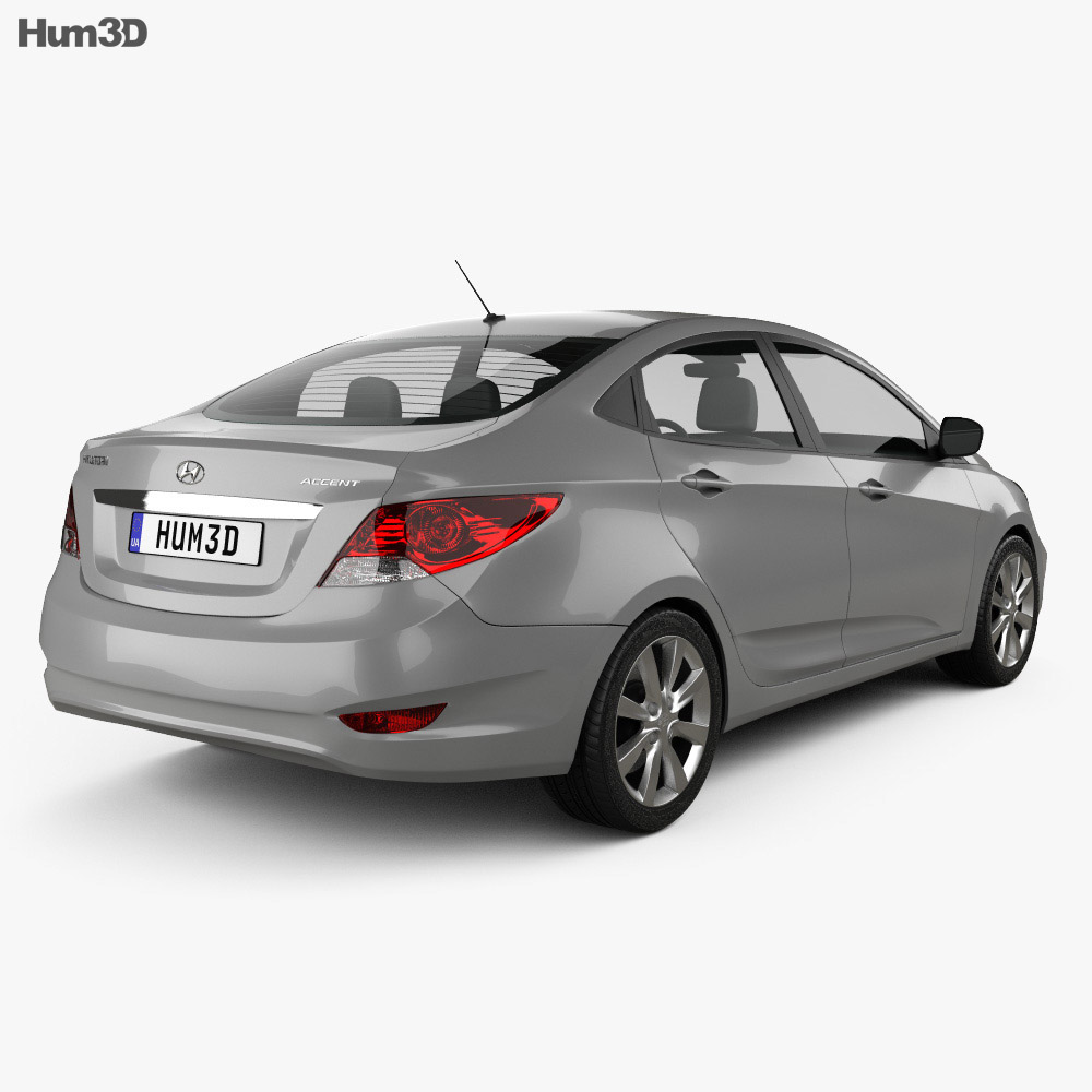 Hyundai Accent (i25) sedan 2015 3d model back view