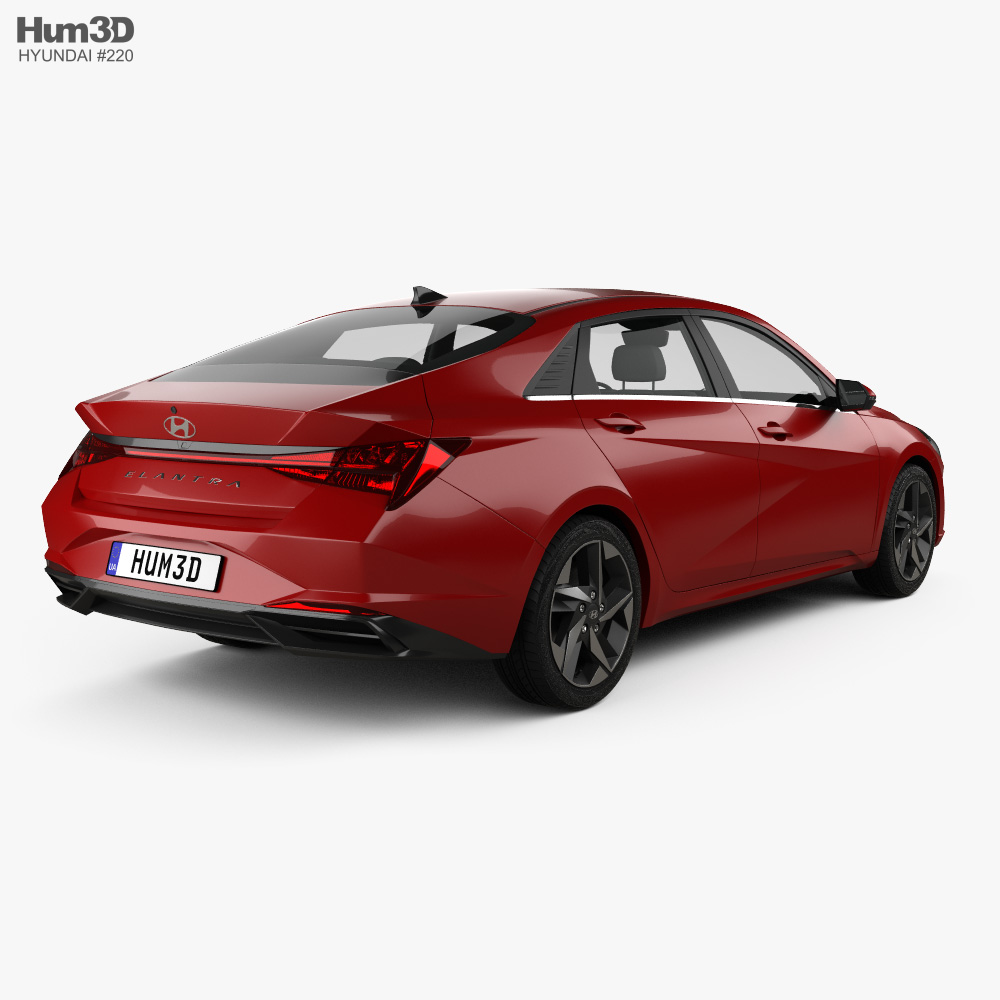 Hyundai Elantra US-spec 2022 3d model back view