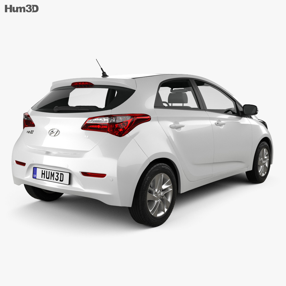 Hyundai HB20 2015 3d model back view