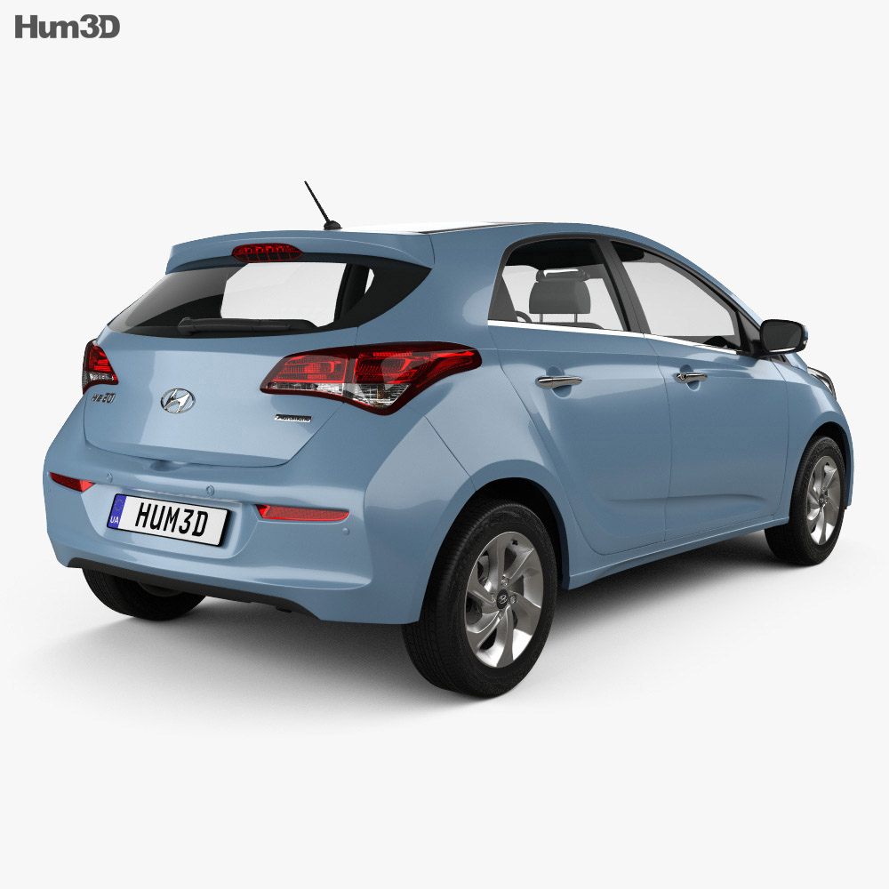 Hyundai HB20 2018 3d model back view