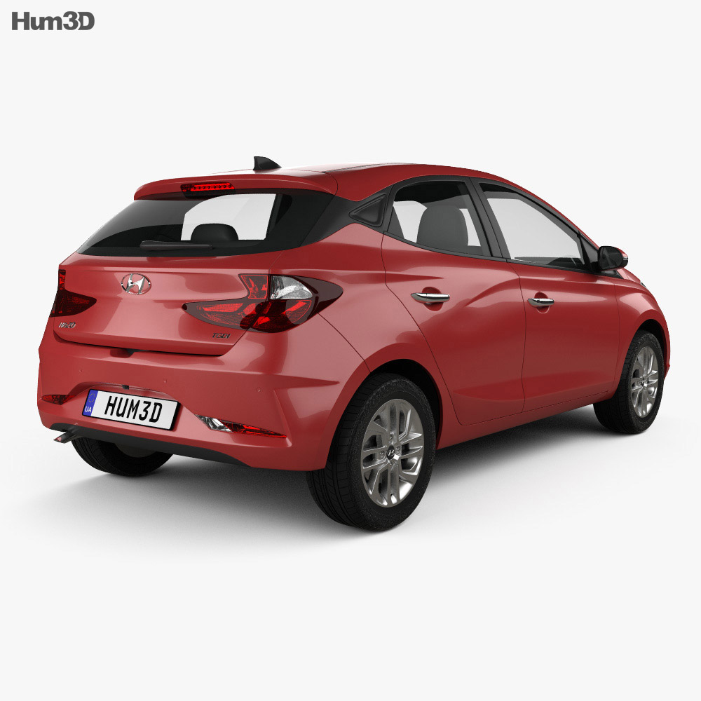 Hyundai HB20 2022 3d model back view