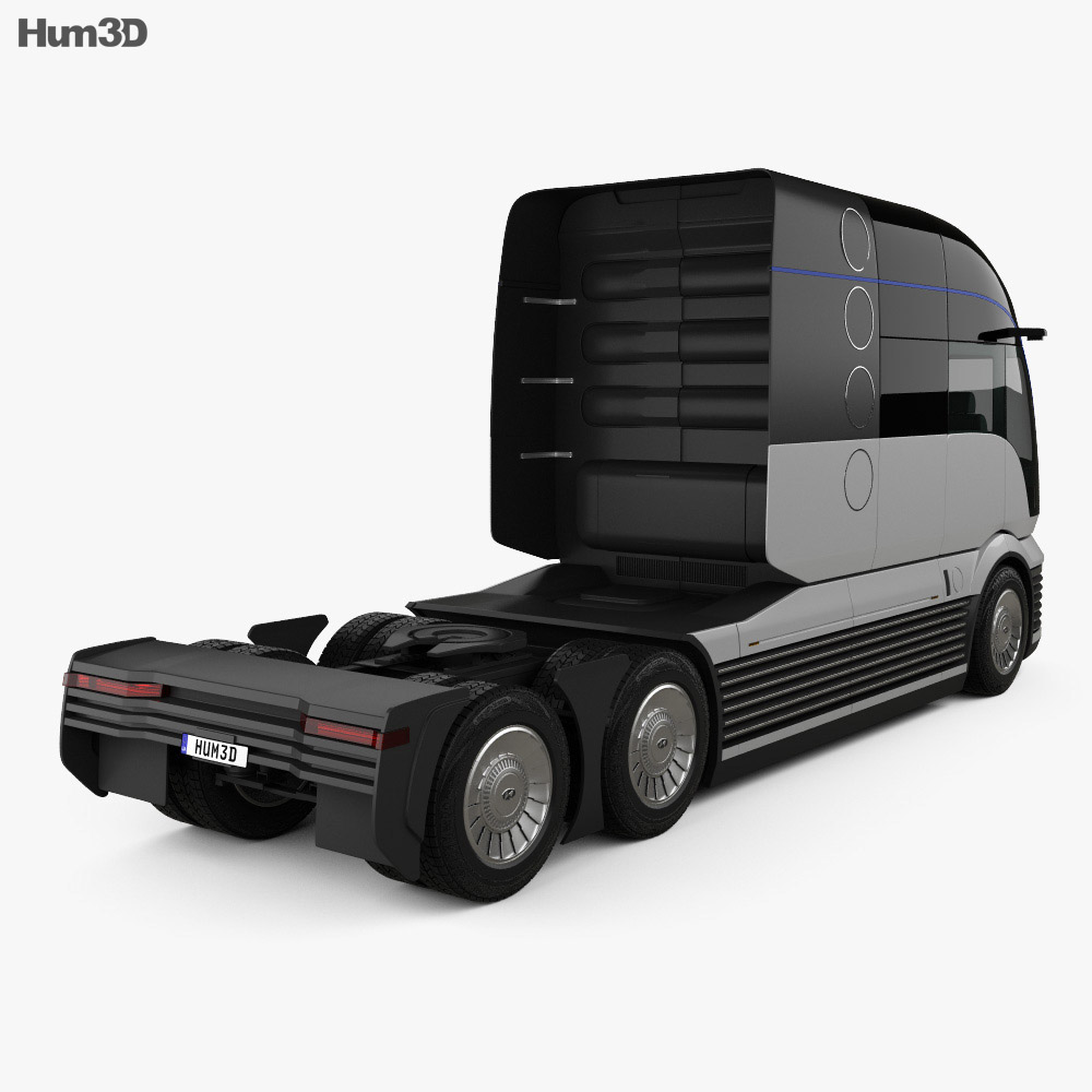 Hyundai HDC-6 Neptune Sattelzugmaschine 2019 3D-Modell Rückansicht