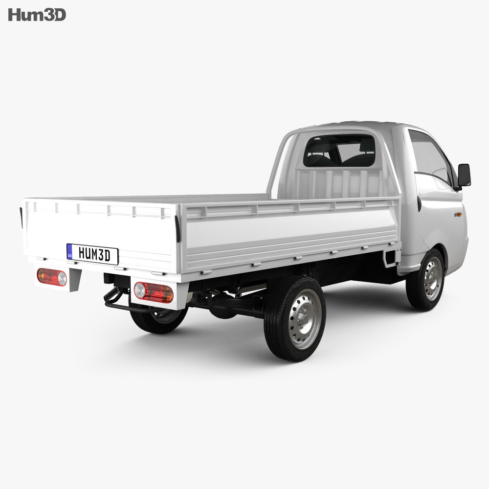 Hyundai HR (Porter) Flatbed Truck 2014 3d model back view