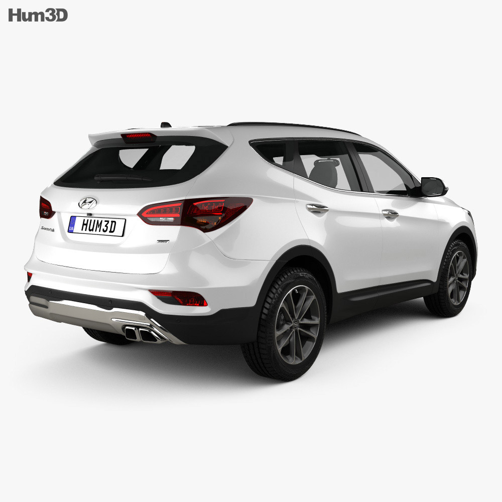 Hyundai Santa Fe (DM) 2018 3d model back view