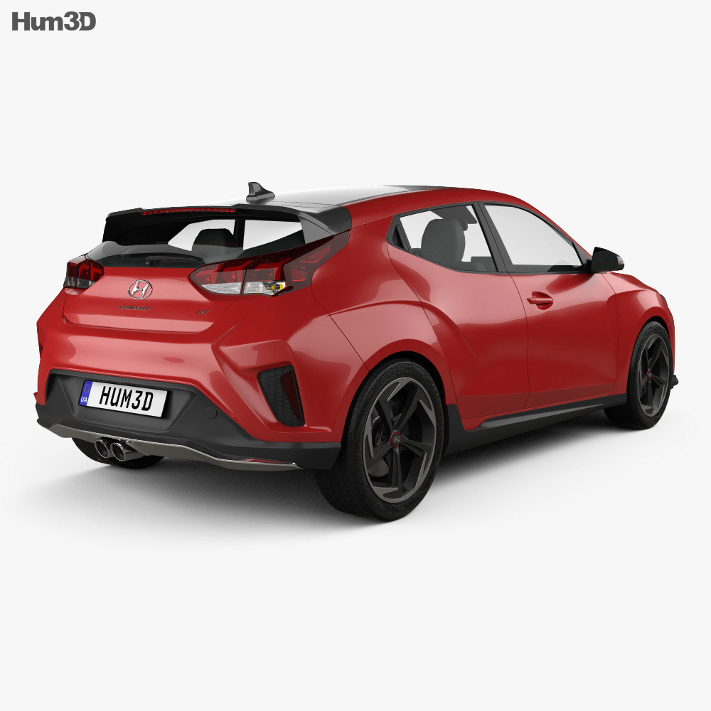 Hyundai Veloster 2017 3D 모델  back view