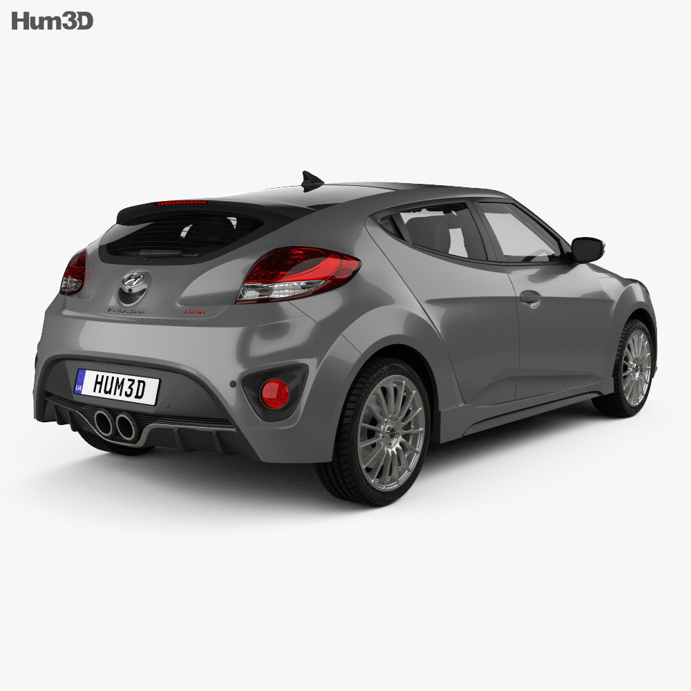 Hyundai Veloster Turbo with HQ interior 2017 3d model back view