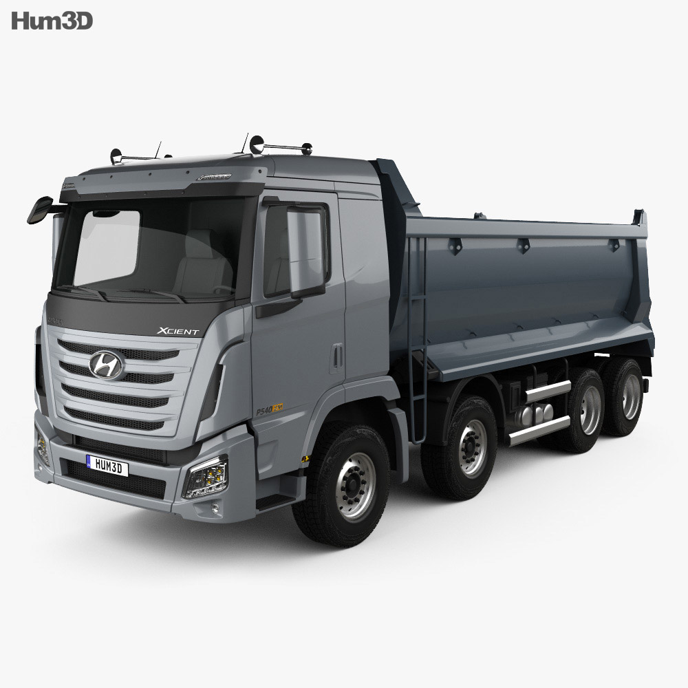 Hyundai Xcient P540 Dump Truck 4-axle 2016 3d model