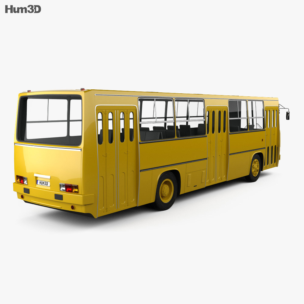 Ikarus 260-01 Bus 1981 3D-Modell Rückansicht