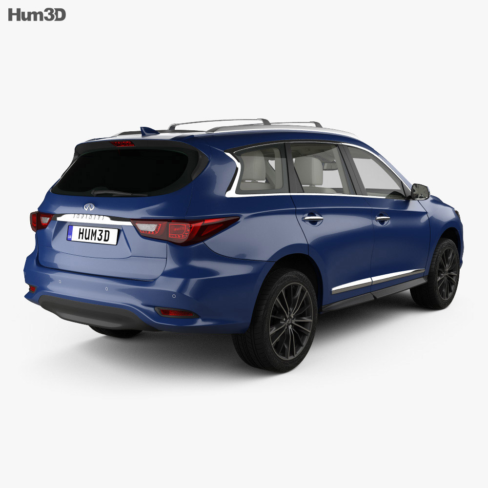 Infiniti QX60 with HQ interior 2019 3d model back view