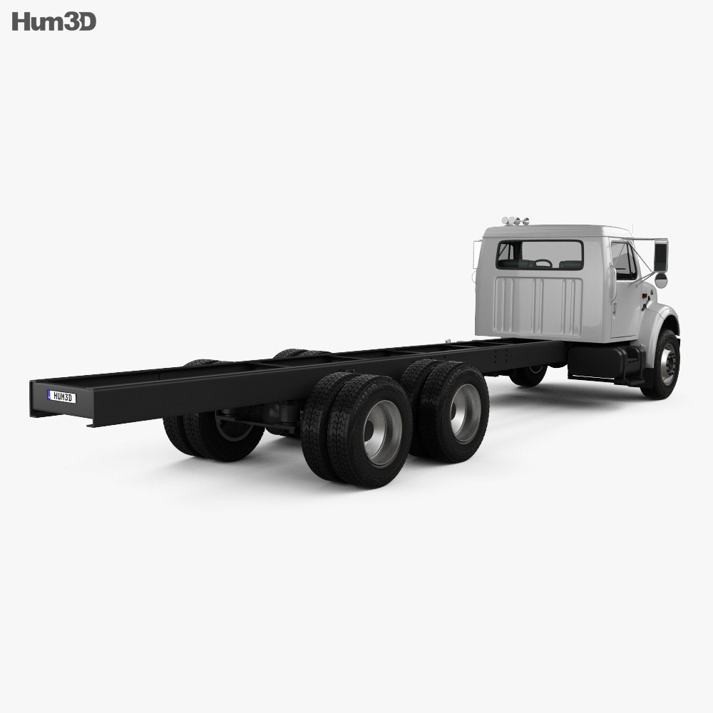 International 4900 Chassis Truck 2009 3d model back view