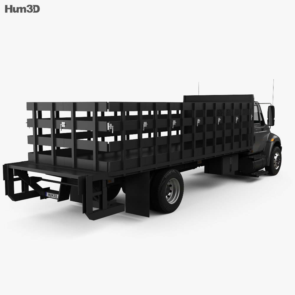 International DuraStar Бортова вантажівка 2015 3D модель back view