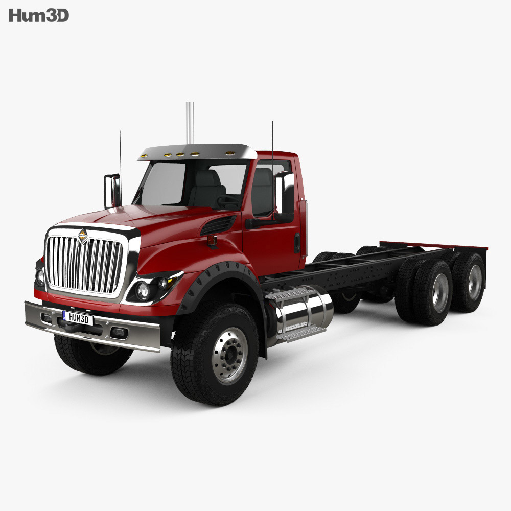 International HV613 Day Cab Chassis Truck 3-axle 2022 3d model