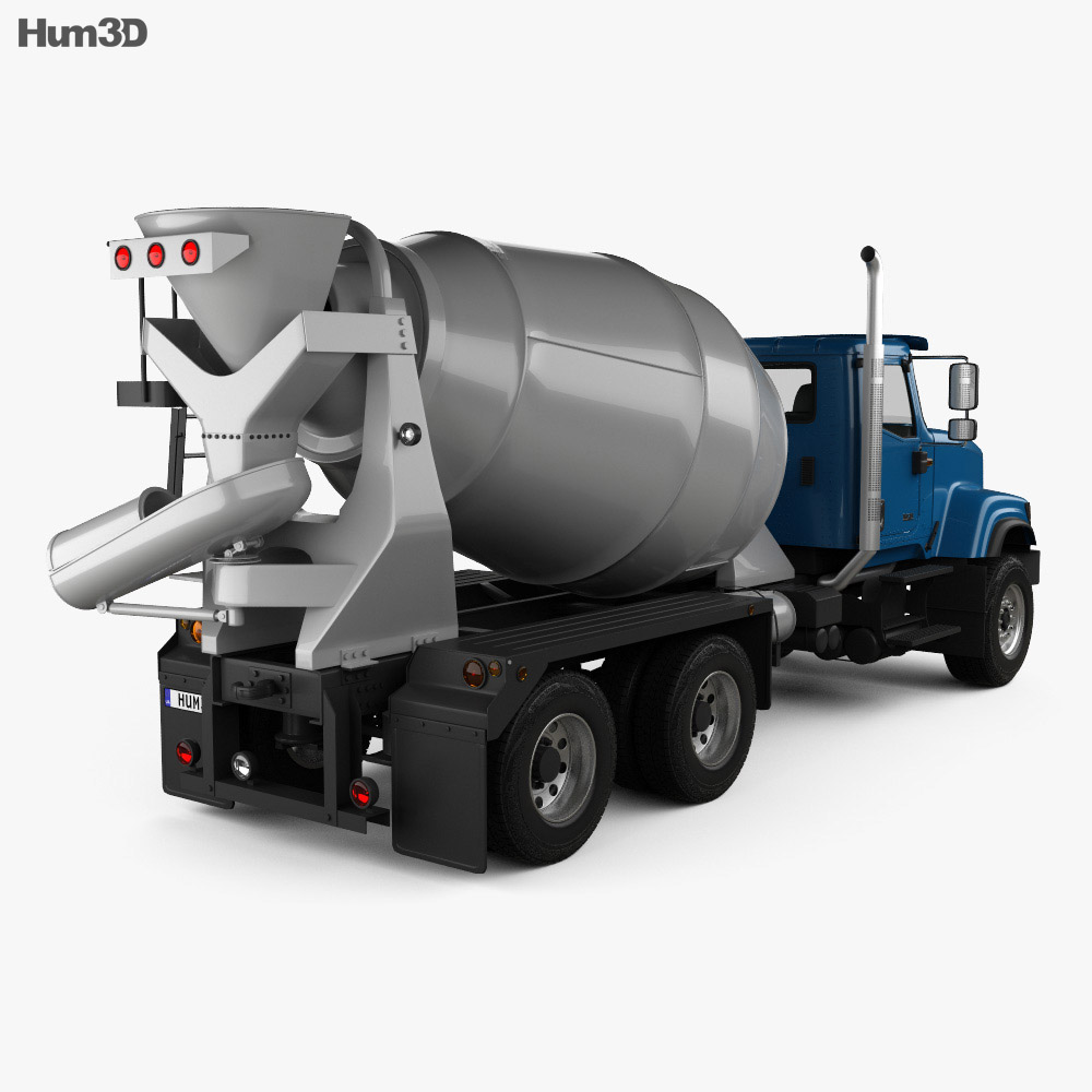 International HX515 Mixer Truck 2020 3d model back view