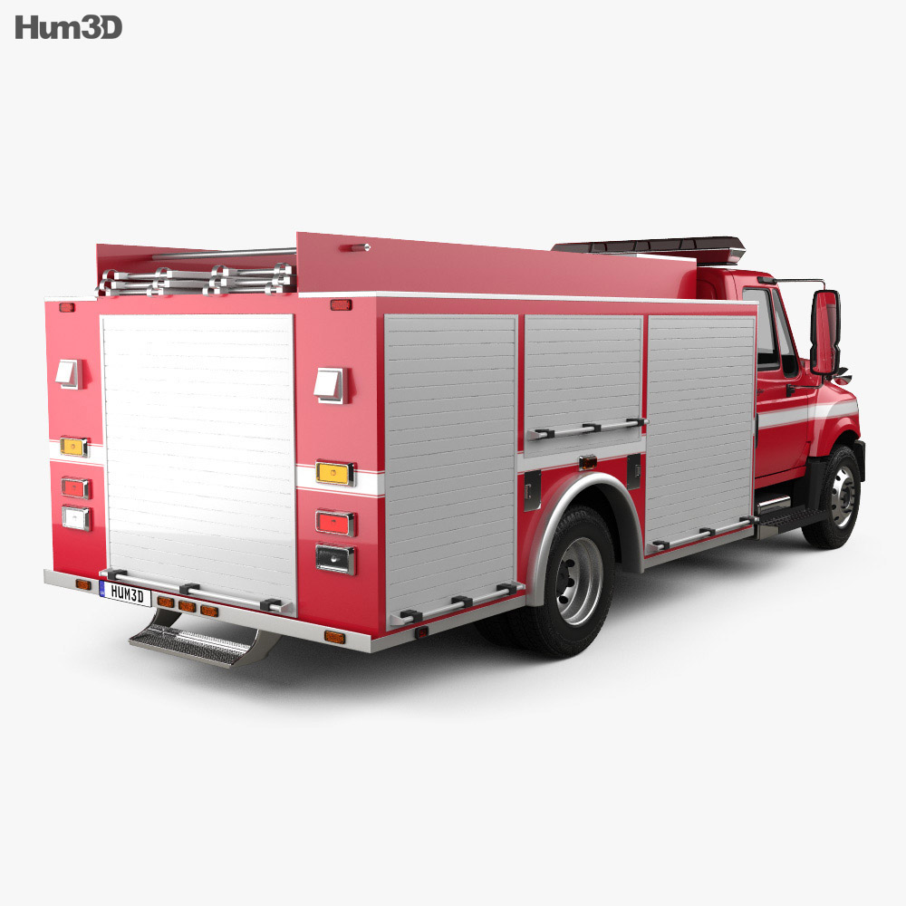 International TerraStar Fire Truck 2015 3d model back view
