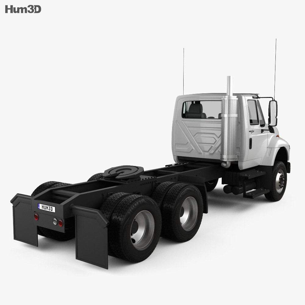 International Workstar Chassis Truck 2014 3d model back view