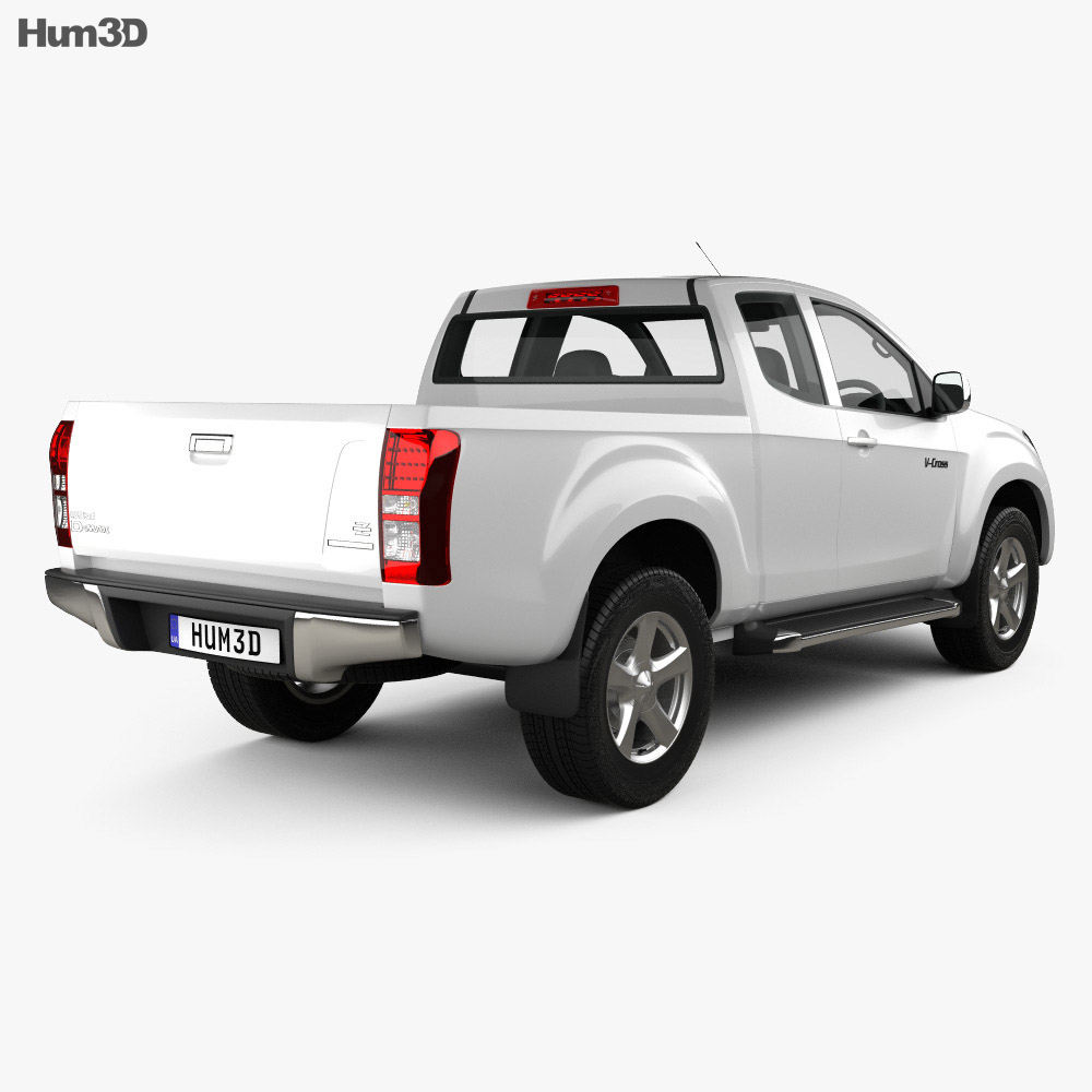 Isuzu D-Max Extended Cab 2014 3d model back view