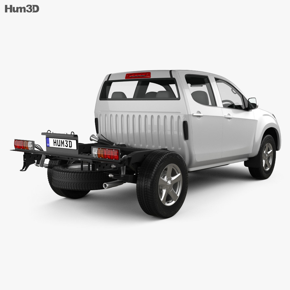 Isuzu D-Max Double Cab Chassis 2014 3d model back view