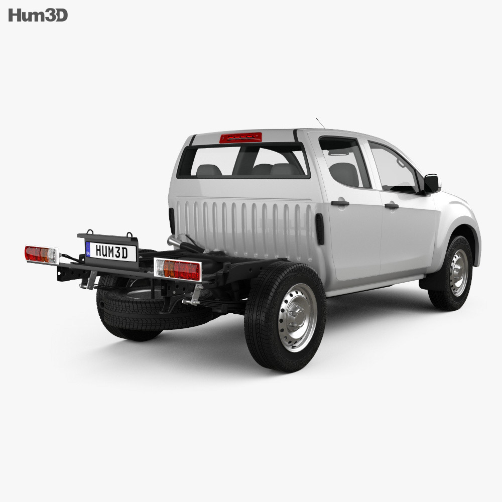 Isuzu D-Max Double Cab Chassis SX 2020 3d model back view