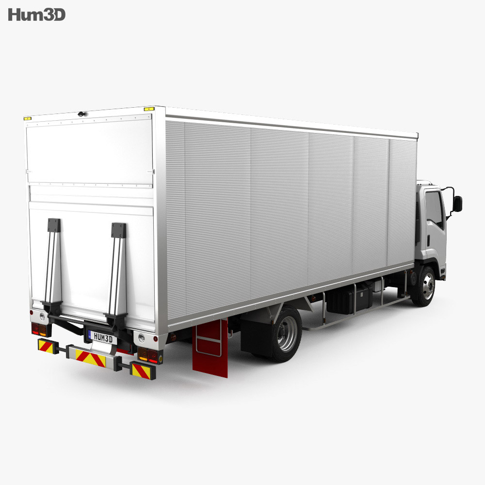 Isuzu Forward Box Truck 2021 Modello 3D vista posteriore