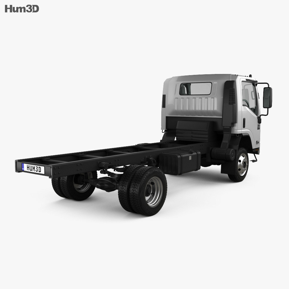 Isuzu NPS 300 Single Cab Chassis Truck with HQ interior 2019 3d model back view