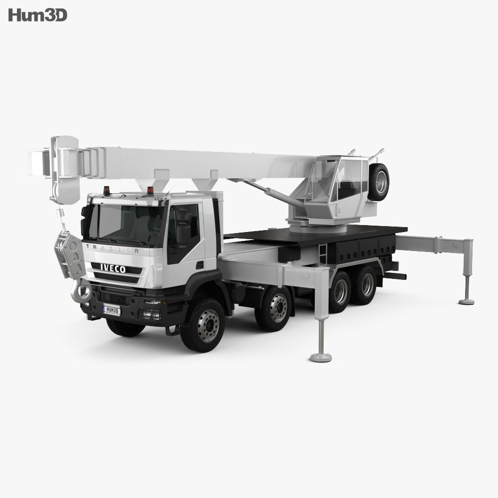 Iveco Trakker Crane Truck 2012 3d model