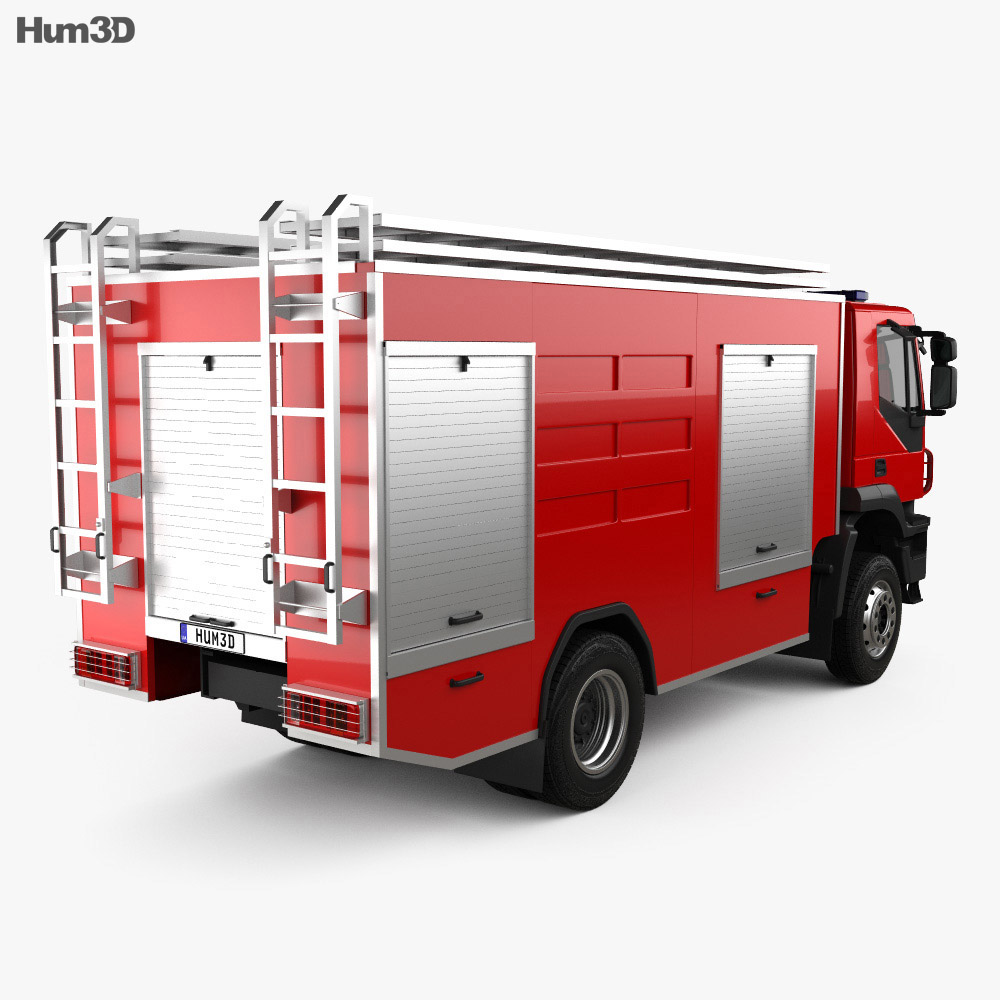 Iveco Trakker Fire Truck 2012 3d model back view