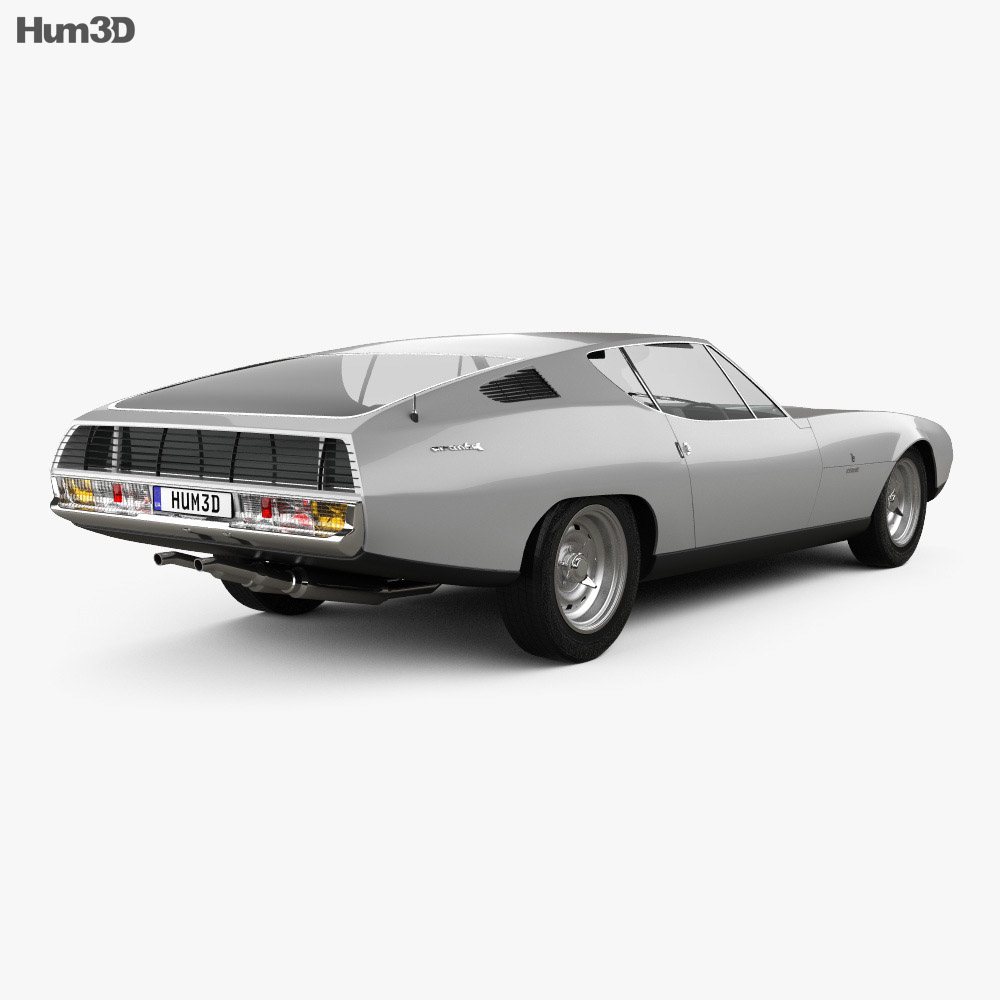Jaguar Bertone Pirana 1967 3D模型 后视图